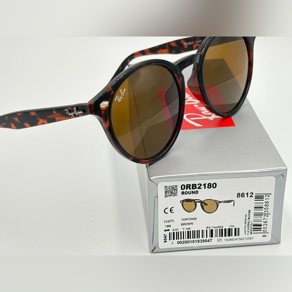 Ray-Ban rb2180 round Lens Classic Tortoise Sunglasses 51-145 - Picture 12 of 12